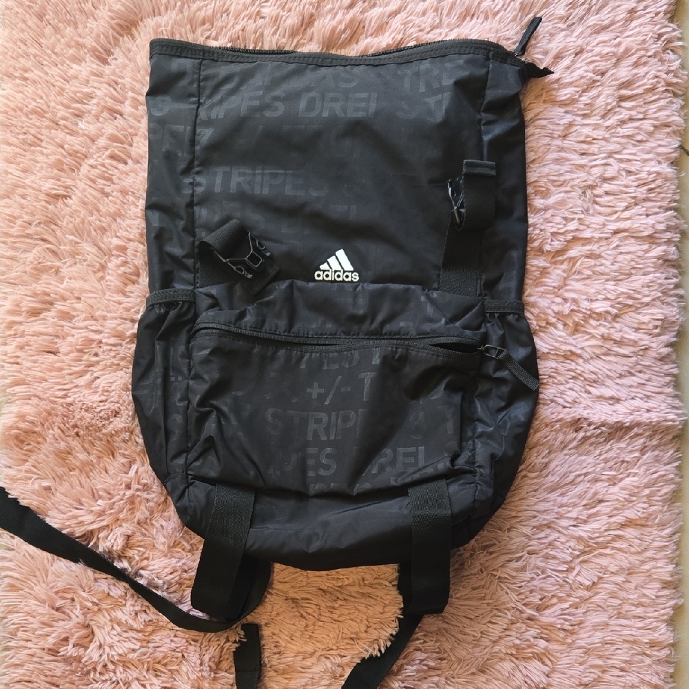 Adidas Black Backpack with Minimalist Design Yoga Matt Holder